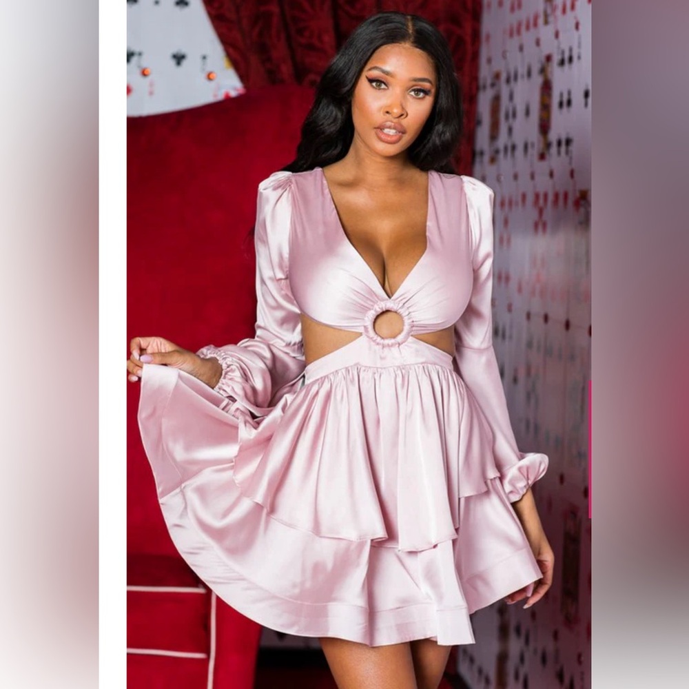 Satin cut out mini dress. Brand new. Size small